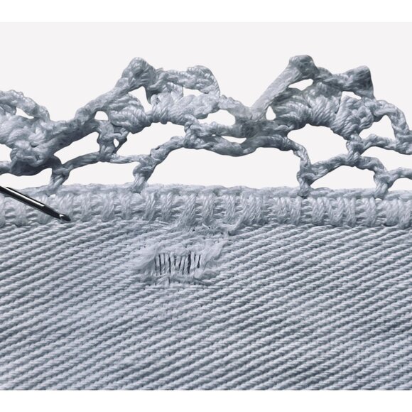 Vintage Embroidered Floral Table Runner With Crocheted Edges 18x42 - Picture 6 of 11